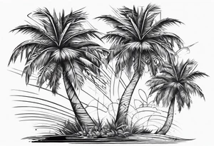 palm tree without leaves tattoo idea