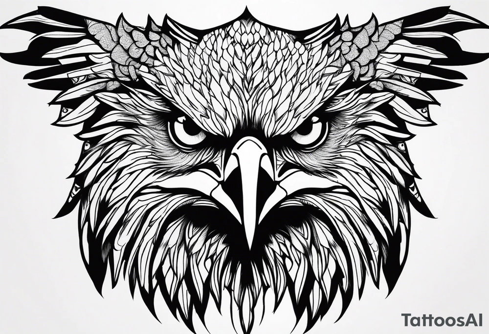 eagle face tattoo idea