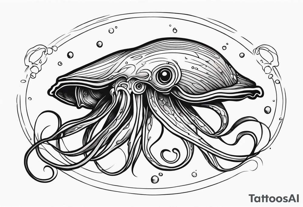 deep sea squid tattoo idea