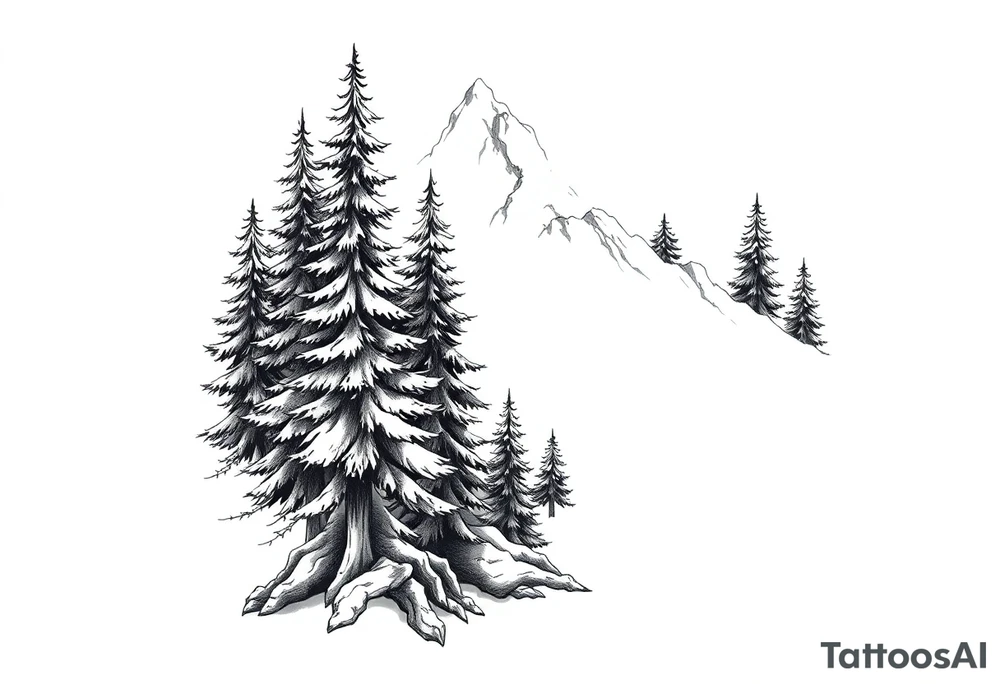 Coniferous forest forearm tattoo sleeve tattoo idea