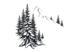 Coniferous forest forearm tattoo sleeve tattoo idea