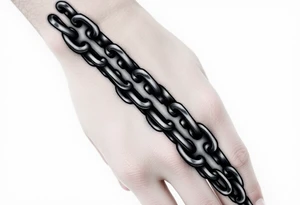 gothic chains intertwined on hand tattoo idea