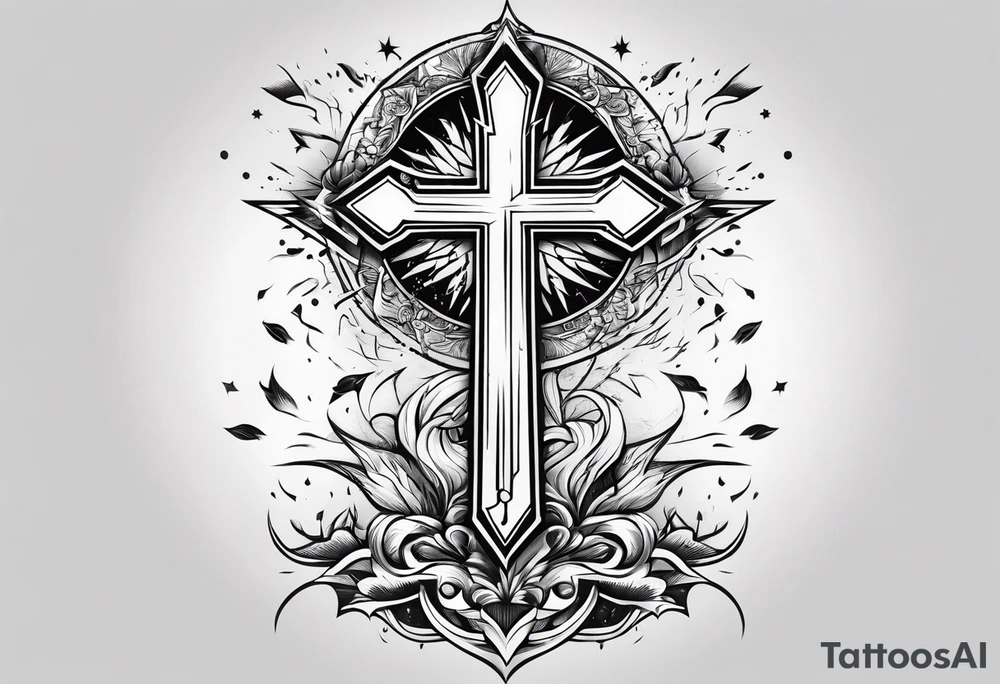 Lightning bolt cross tattoo tattoo idea