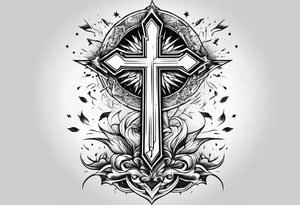 Lightning bolt cross tattoo tattoo idea