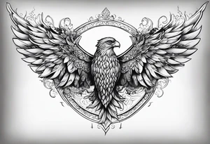The word Glenn with wings tattoo idea