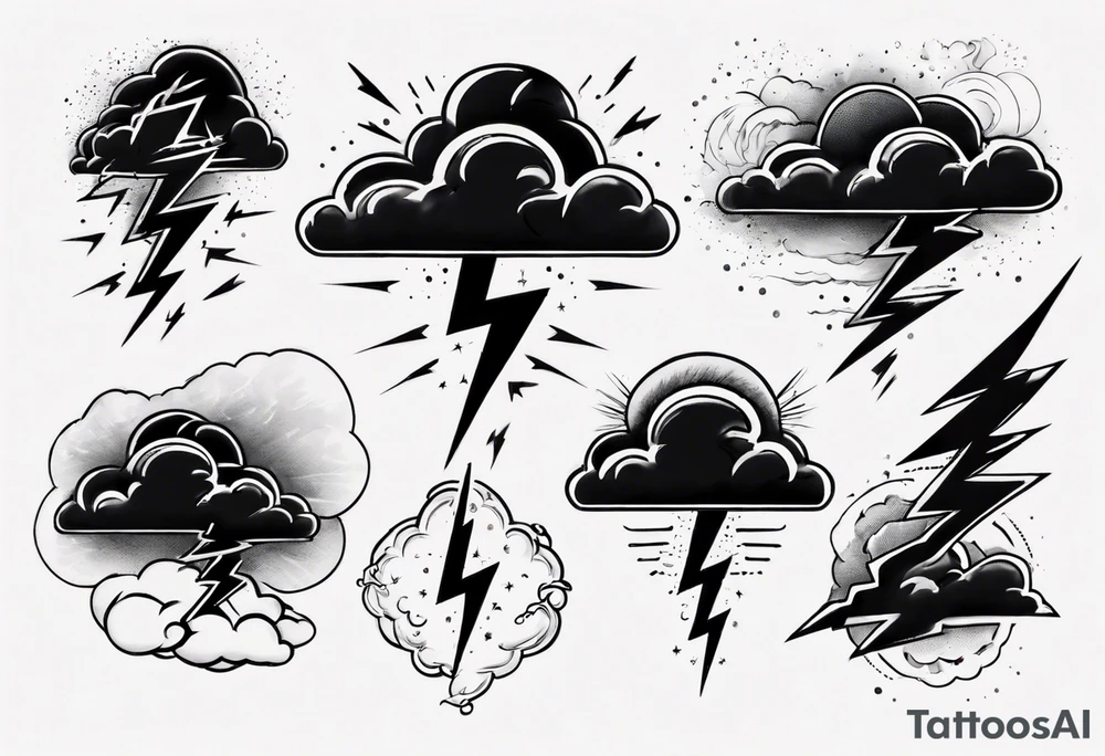 lightning from cloud tattoo idea