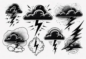 lightning from cloud tattoo idea