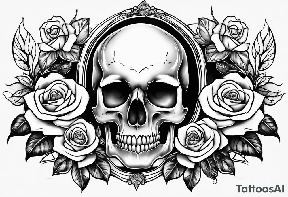 skull and rose tattoo idea