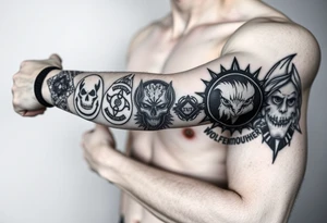Loving rock music and logos of the following bands: Blink 182, Rise Against, Audioslave, Wolfmother tattoo idea