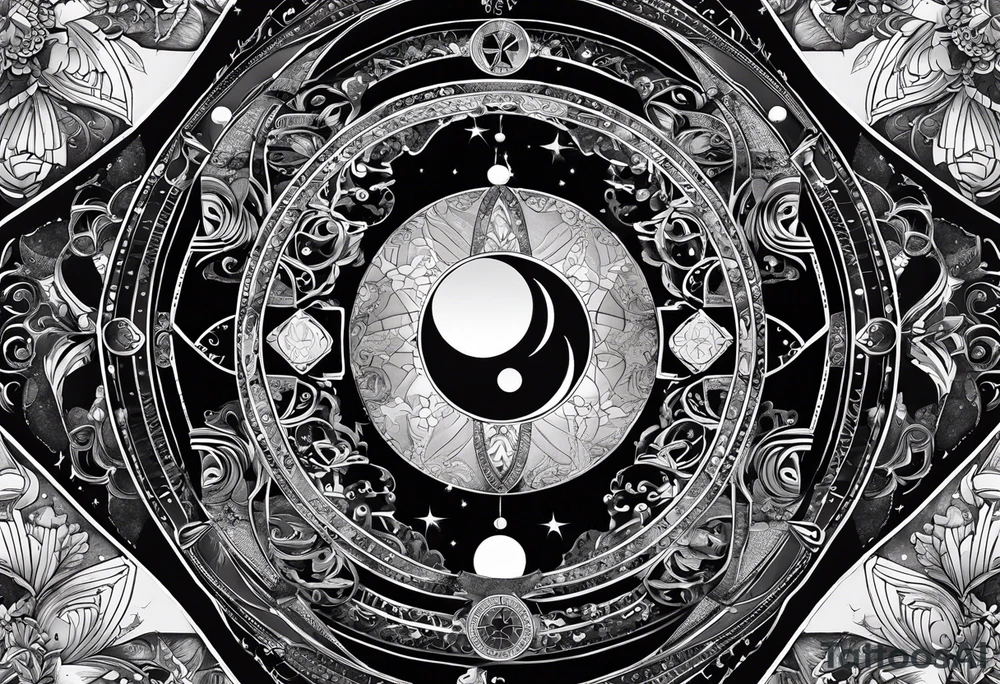 Astrology, Gemini, Natal Chart, angelic, soul mates, vision, planetary, ying yang, the moon, third eye, armband tattoo idea