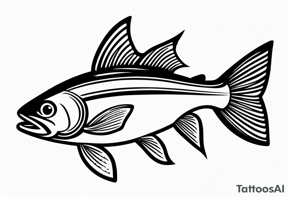 "A small tattoo featuring a lovestruck trout as the main theme, drawn without lines, using only color combinations." tattoo idea