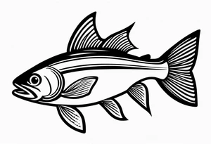 "A small tattoo featuring a lovestruck trout as the main theme, drawn without lines, using only color combinations." tattoo idea