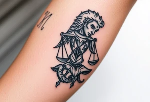 Computer code software developer, father of 6, masculine , strength, overcome, Libra, tattoo idea