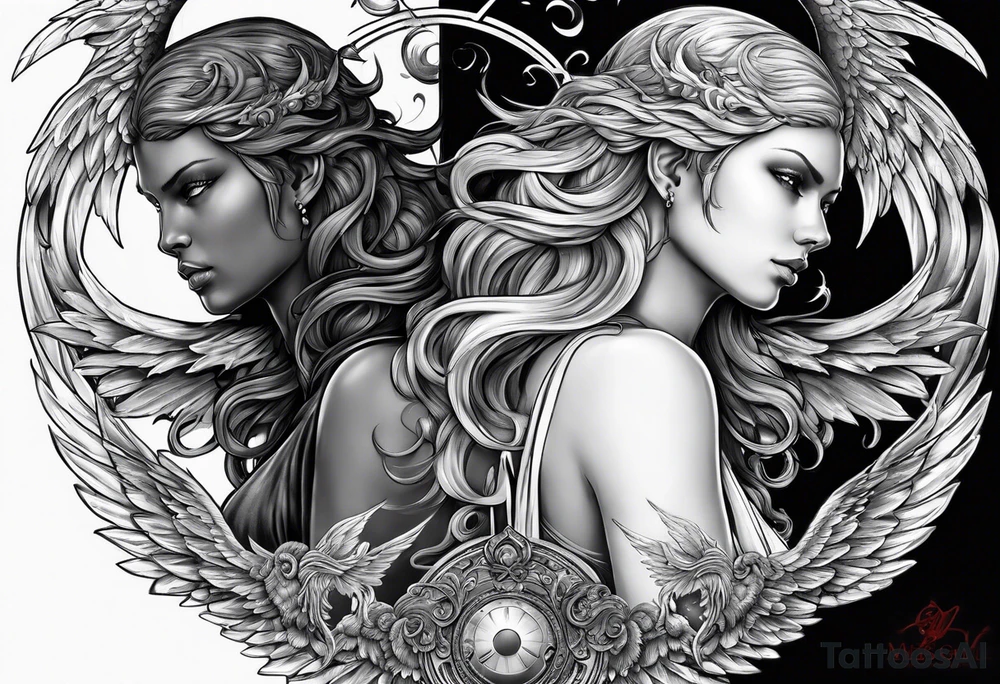 Angel Vs Demon for my soul tattoo idea