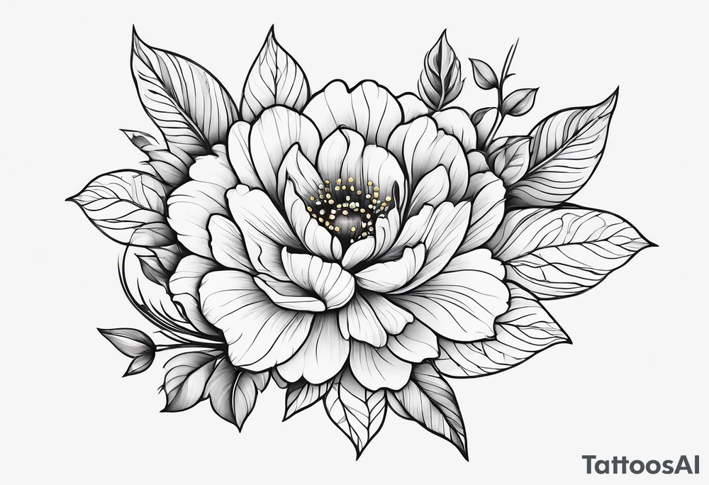 stylized flowers in simple, minimalist tattoo idea
