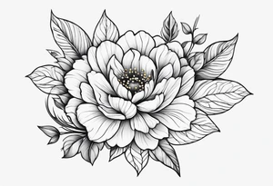 stylized flowers in simple, minimalist tattoo idea