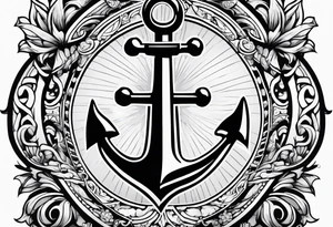 Anchor and cross tattoo idea