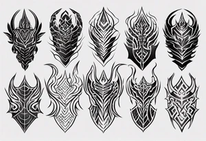 Dragon scale armor symmetrical tattoo idea