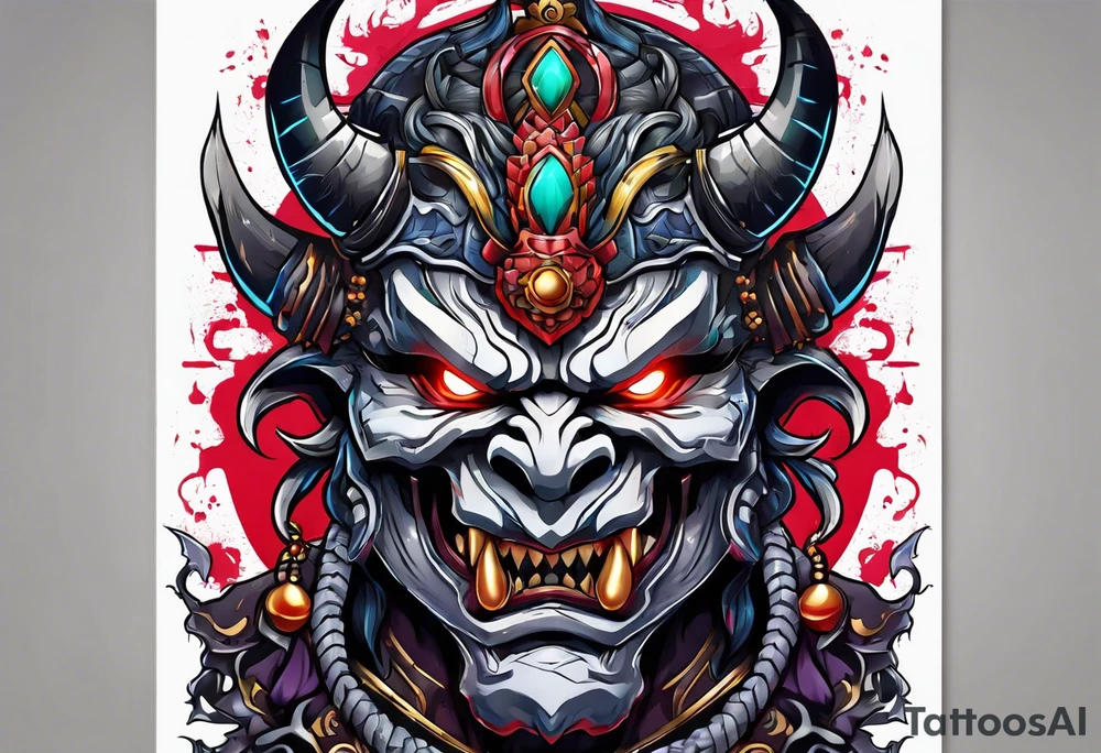 Cyber oni tattoo idea