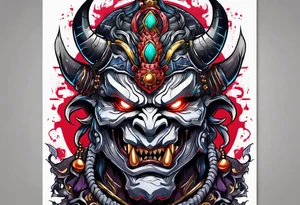 Cyber oni tattoo idea