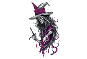 Dangerous witch tattoo idea