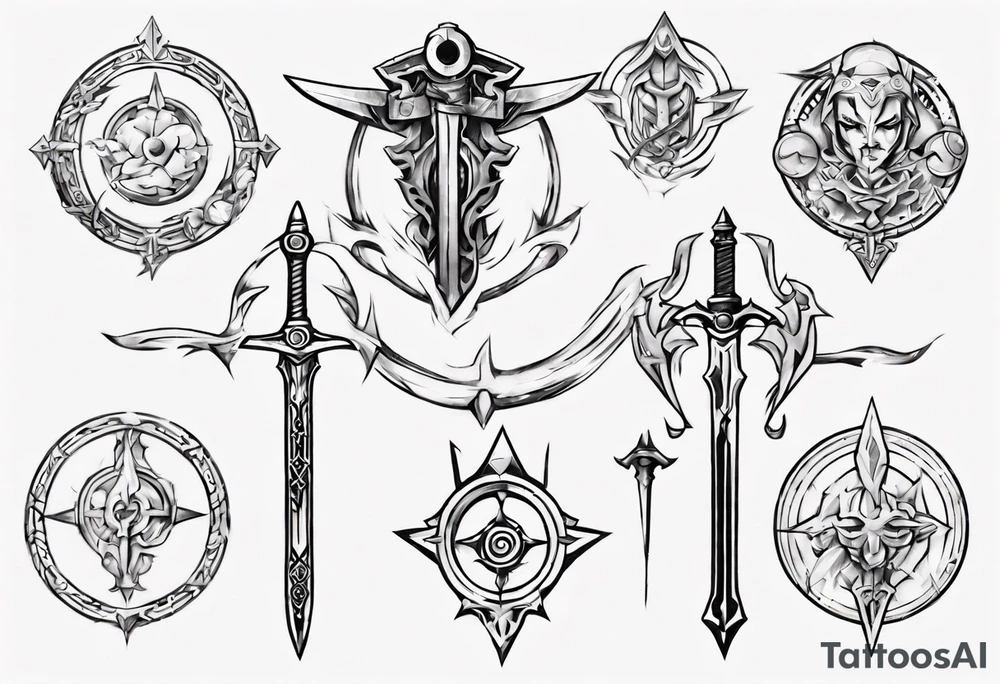 sword with circle around from zelda tattoo idea