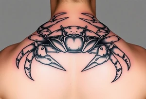 powerful majestic but vicious crab ready to defend or attack proudly showing off that a crab is the sign of a cancer tattoo idea