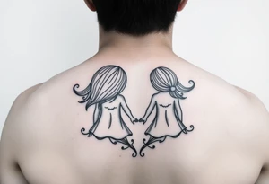 Girls dad tattoo symbolizing my relationship with my two daughters tattoo idea