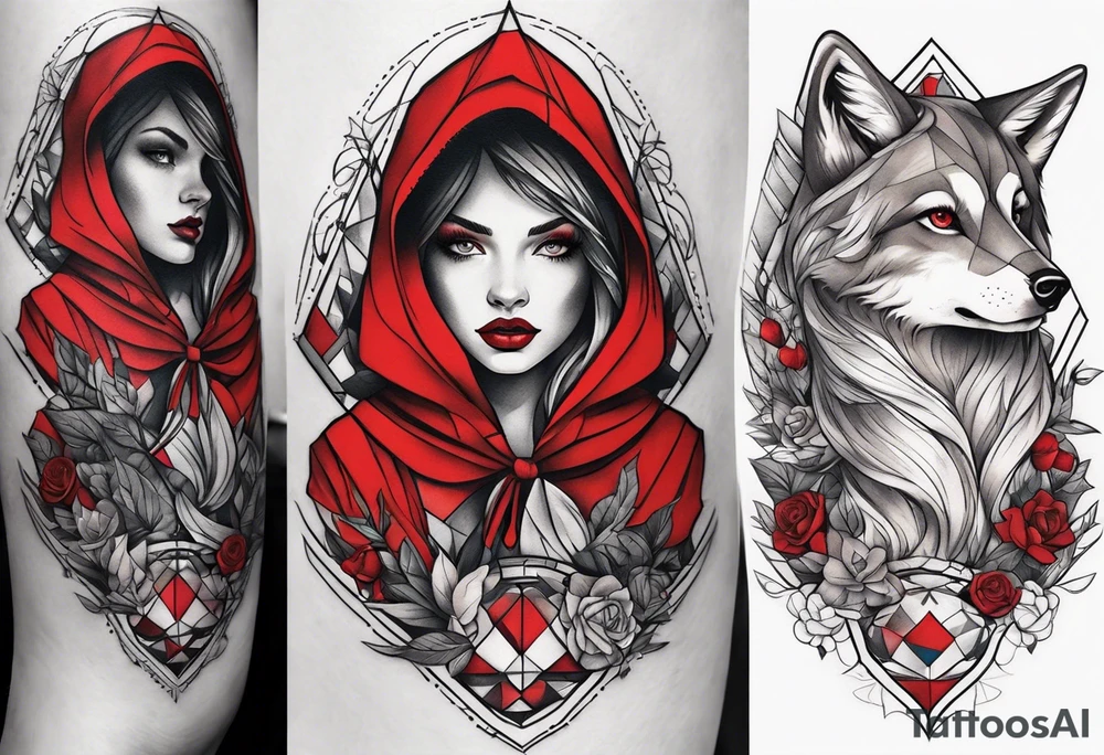 Red riding hood thigh tattoo tattoo idea