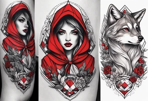 Red riding hood thigh tattoo tattoo idea
