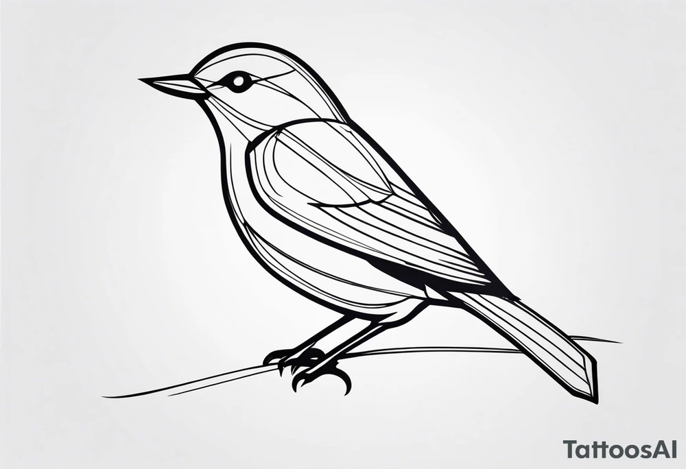 small bird outline minimal detail tattoo idea