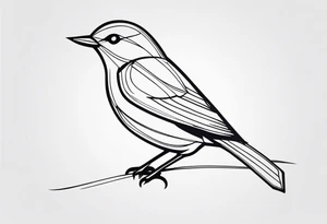 small bird outline minimal detail tattoo idea