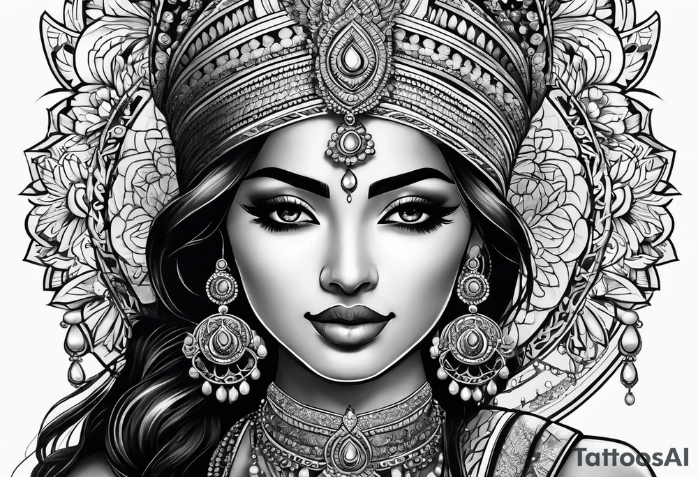 indian woman tattoo idea