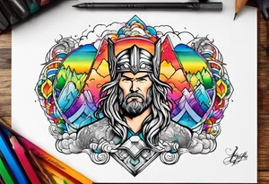 Rainbow and thor tattoo idea