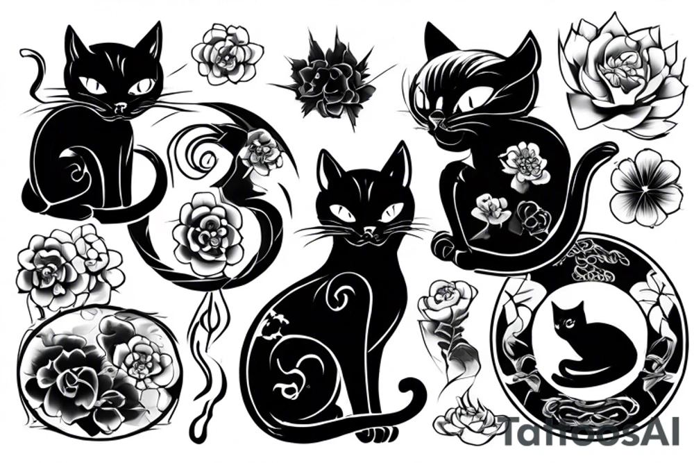 a black cat tattoo idea