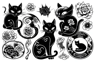 a black cat tattoo idea