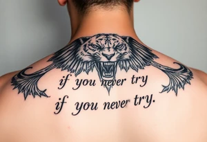 you dont know if you never try, napis w stylu gotyckim na przedramię tattoo idea