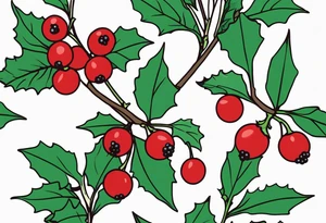 Holly berry birth flower tattoo idea