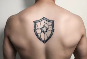 3d stone shield under skin tattoo idea