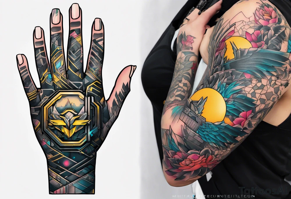 cyberpunk 2077, hand tattoo, tattoo idea