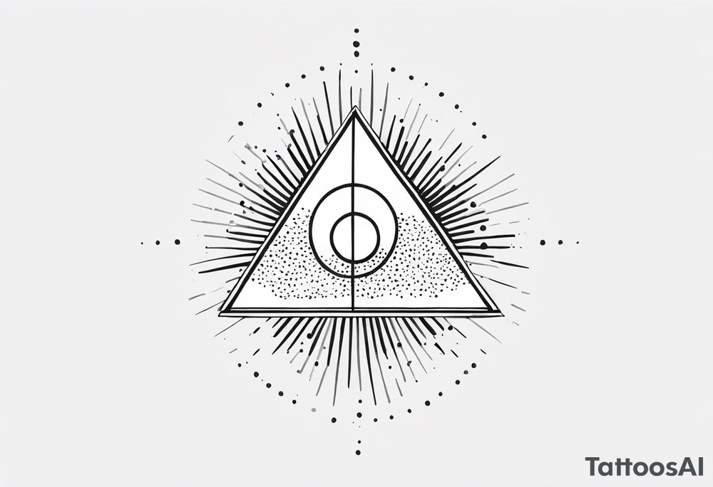 simple sunshine made of black dots with a triangle incorporated somewhere tattoo idea