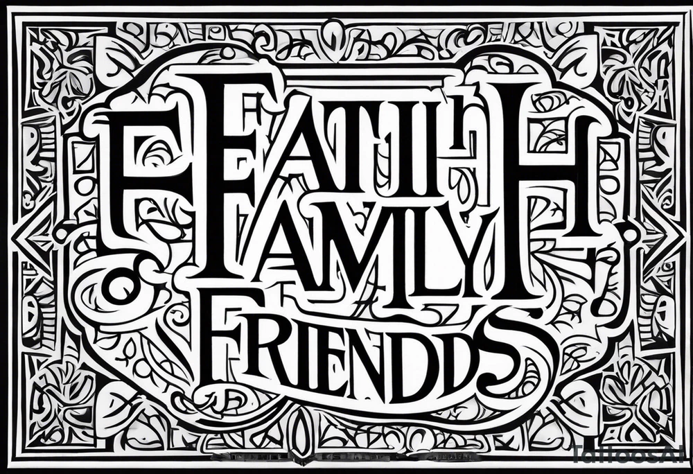 Faith Family & Friends tattoo idea