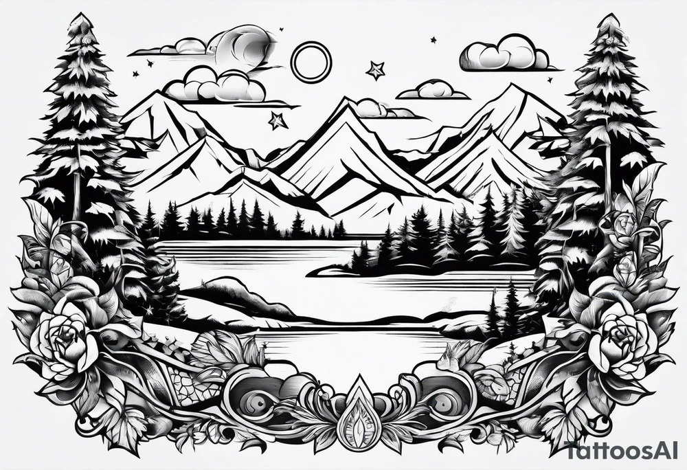 Un snowboard sur un park tattoo idea