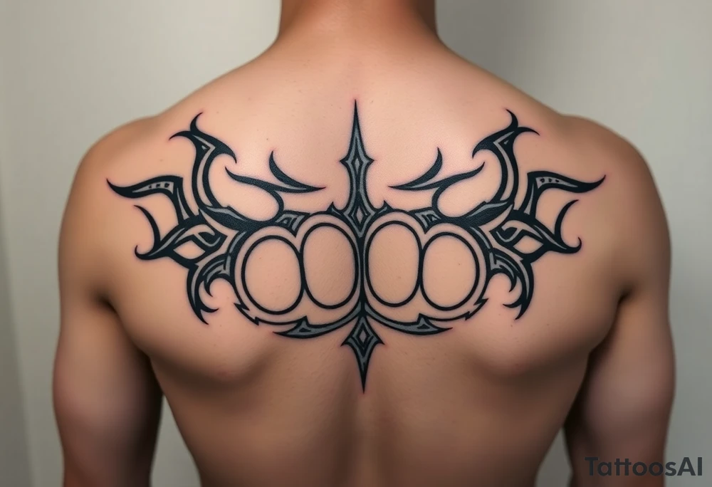 brass knuckles gangster vibe tattoo idea