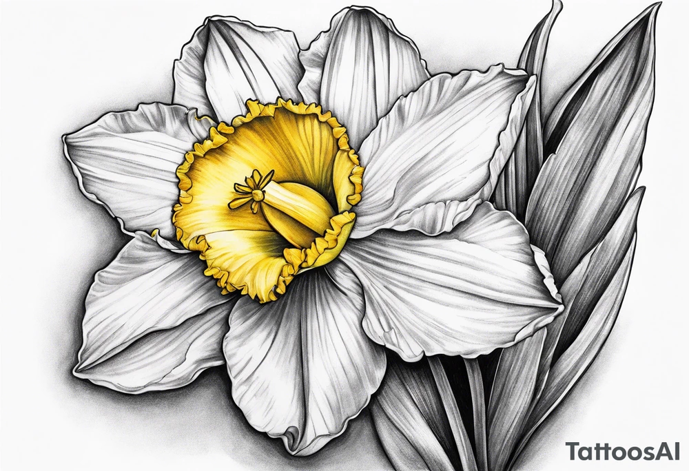 daffodil design tattoo idea