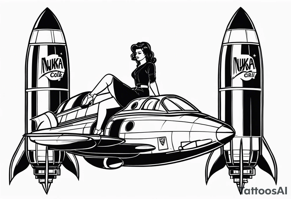 Nuka cola girl on rocket tattoo idea