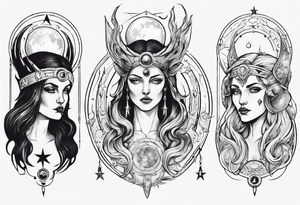 The High Priestesses. Hecate, Artemis and Selene in One. Representing Magic, Intuition and The Moon. tattoo idea