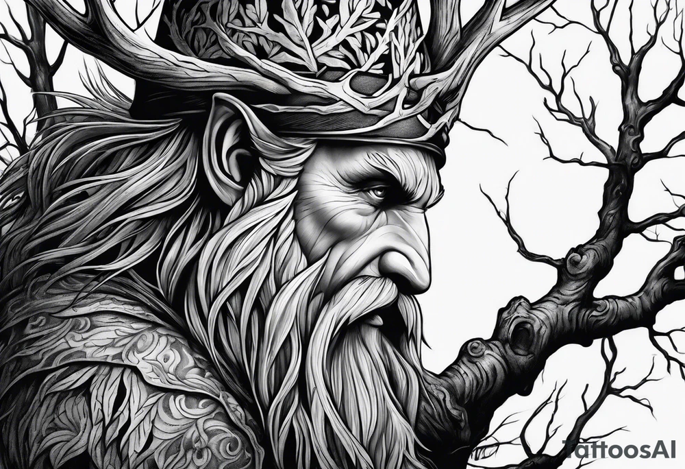 Leshy creepy birch tattoo idea