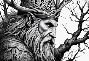 Leshy creepy birch tattoo idea