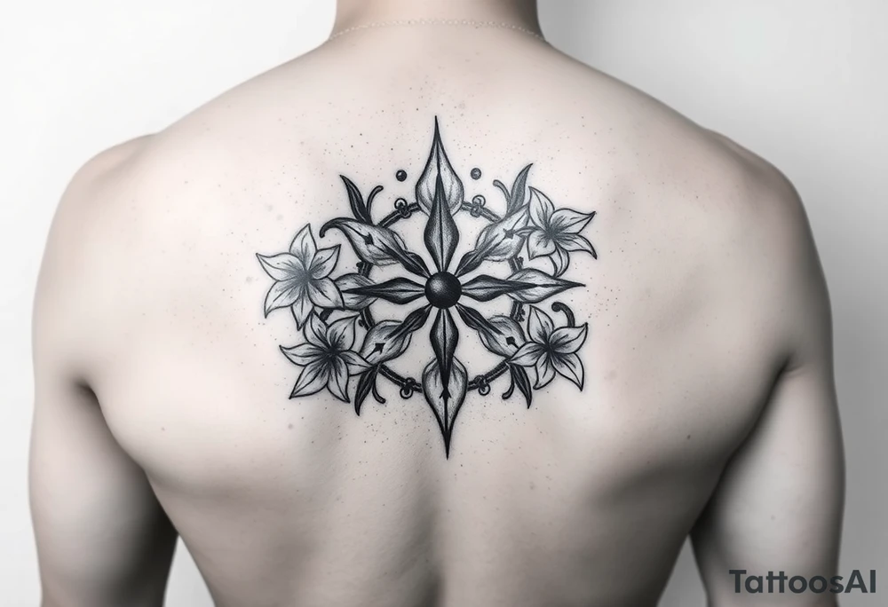 gaara symbol with lillies around it tattoo idea
